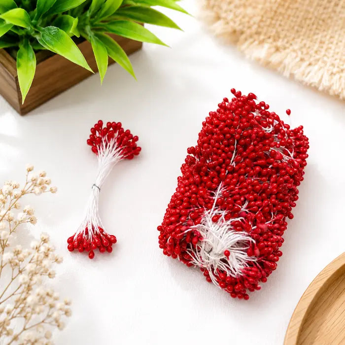 Artificial Flower Stamens - Red
