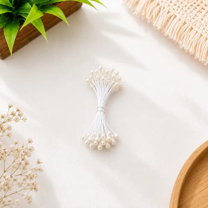 Artificial Flower Stamens - White Gold