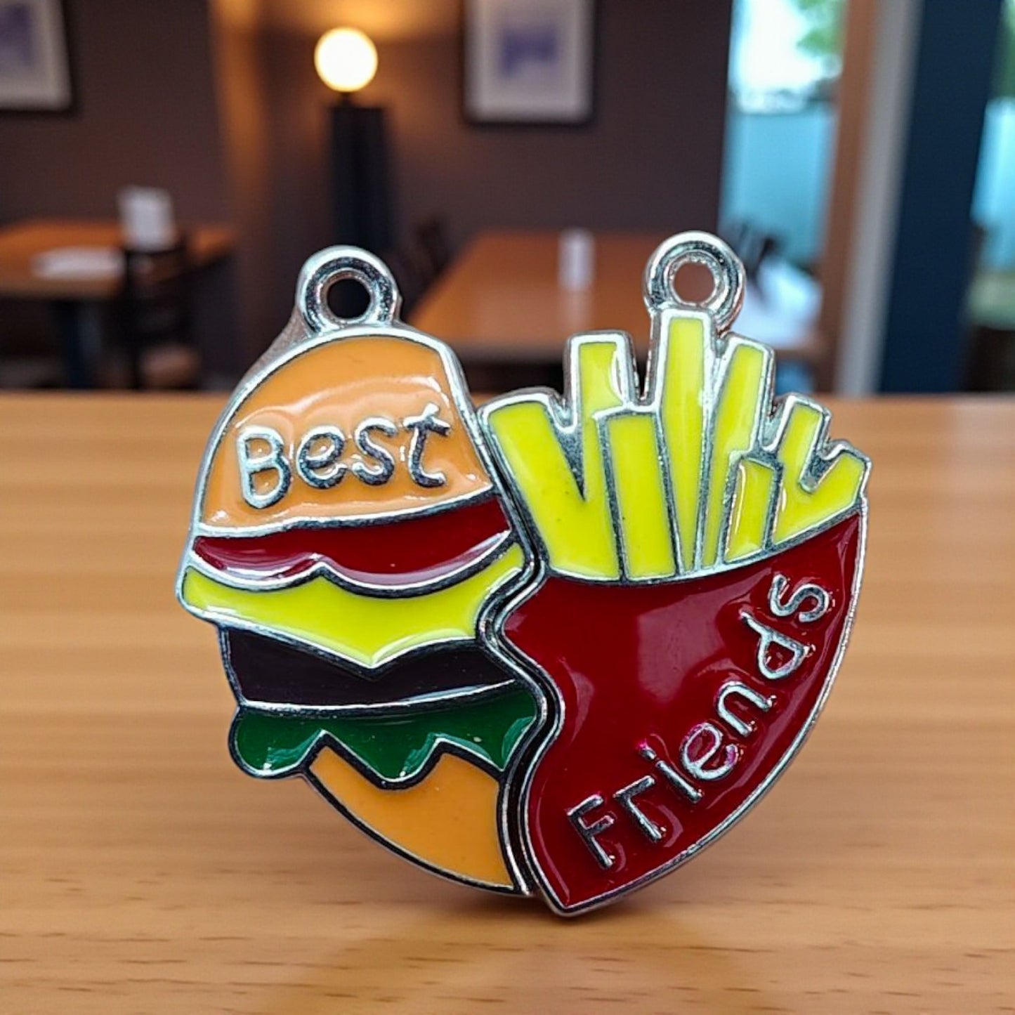 Best Friends French Fries theme magnetic charms for cute friendship jewellery and keychains