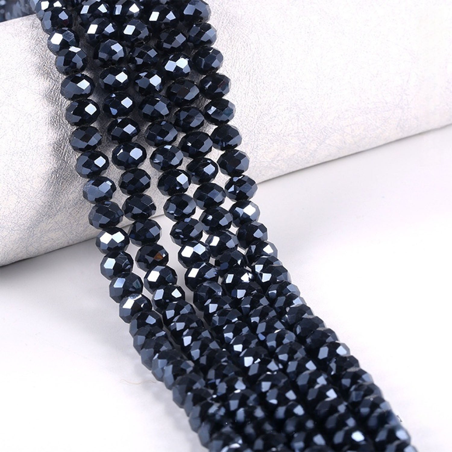 Black Crystal Beads 6mm for Bracelet and Jewelry Making  