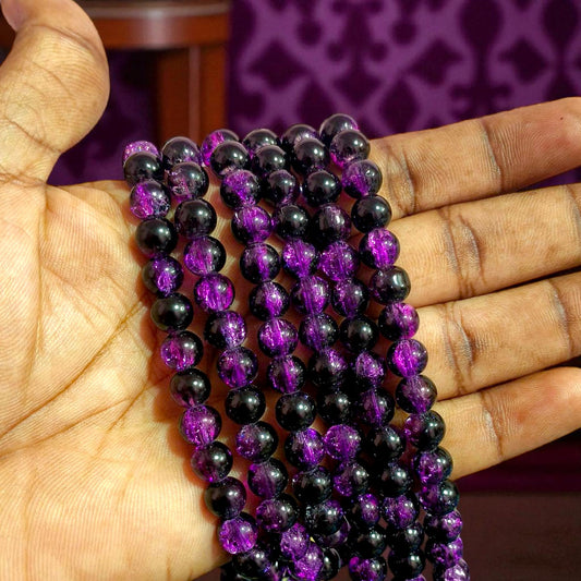 Wine & Black Crackle Beads – Unique Beads for Jewelry Making & Crafts