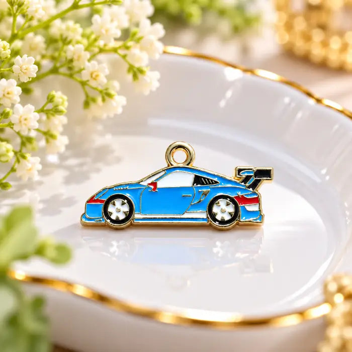 Blue Sports Car Charm