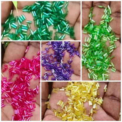 Glass Bugle Tube Cut Beads