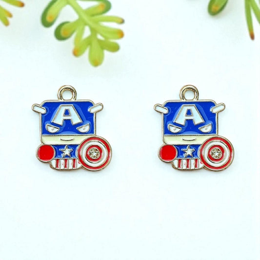 Captain America Charm - Marvel Theme Pendant - 1 Pc
