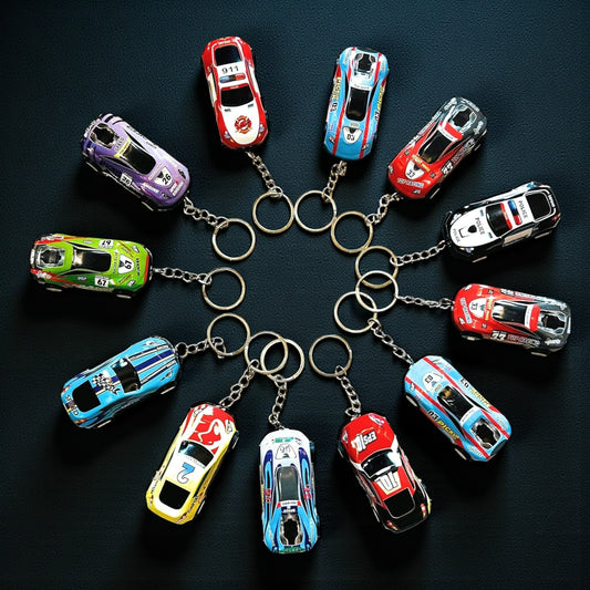 Pull-Back Car Toy Key chain - 1 Pc ( Random Design )
