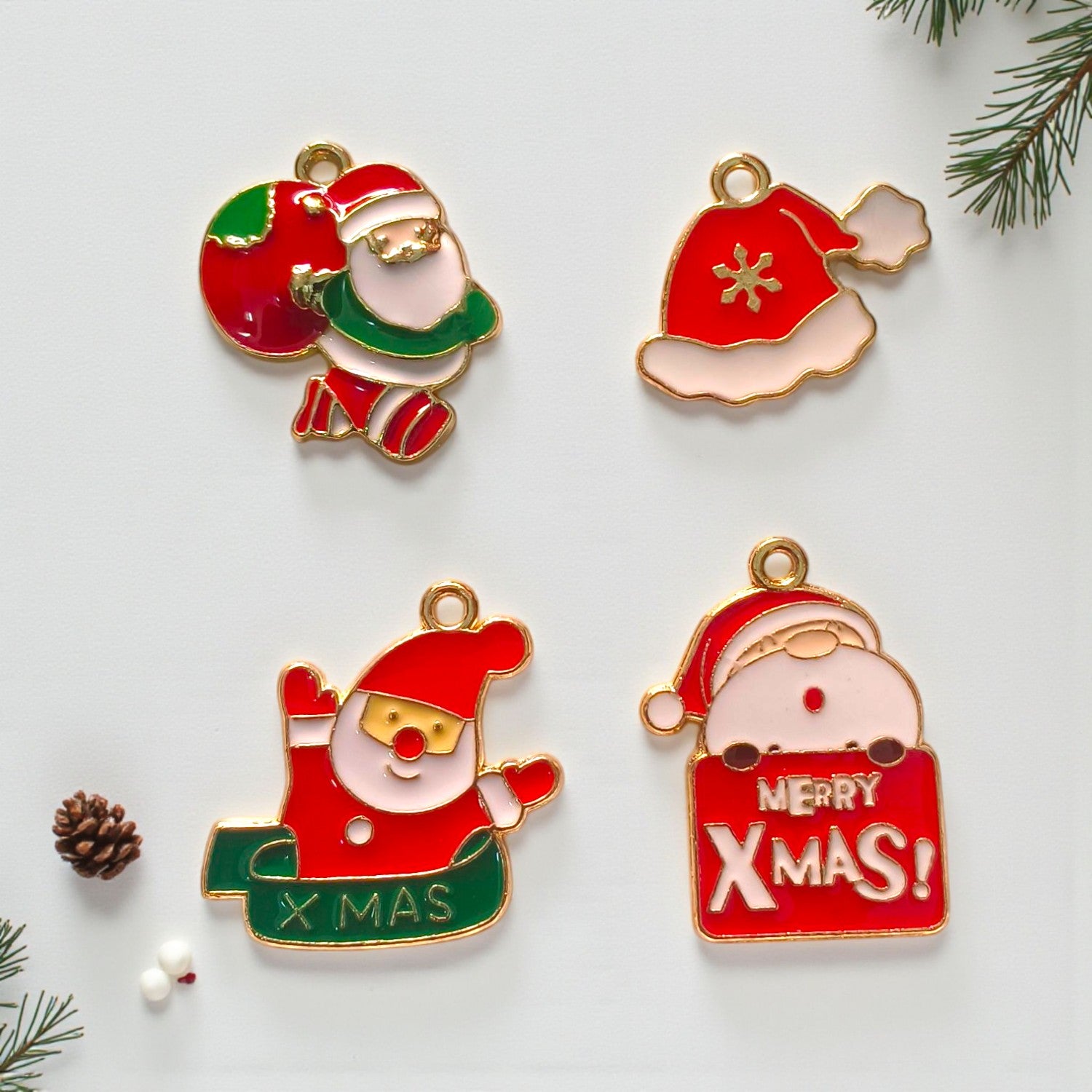 Christmas Word Santa Charms