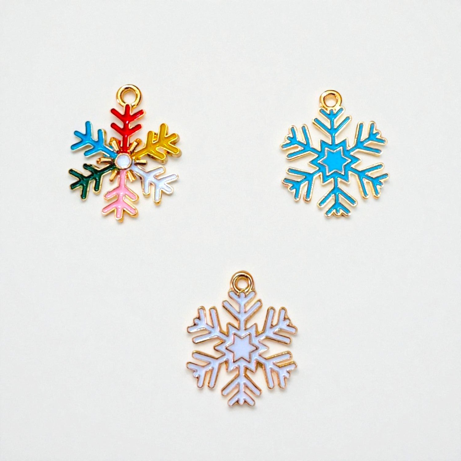 Christmas snowflake charms for jewelry making – festive winter craft accessories