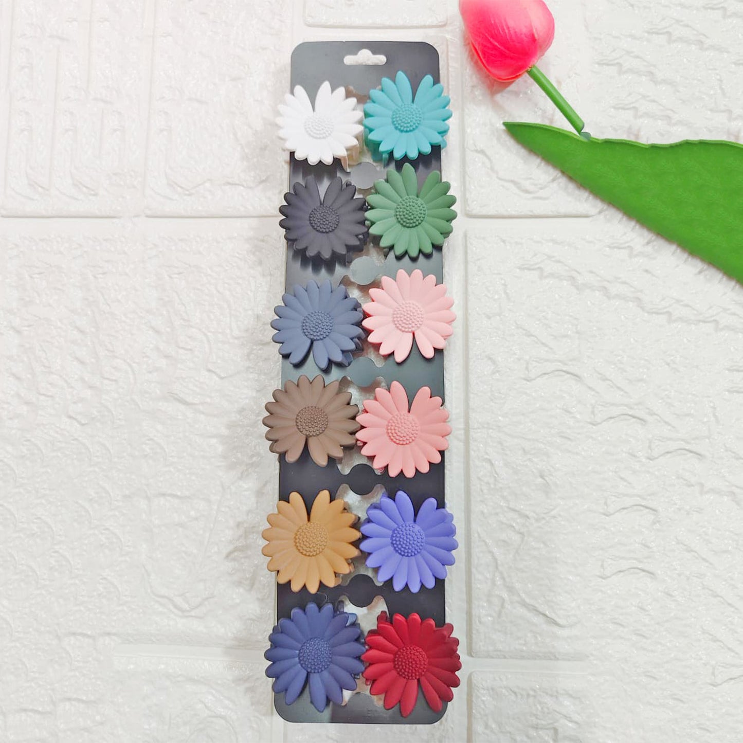 Matt finish daisy claw clip set of 12 pcs in pastel colors for everyday hair styling and gifting