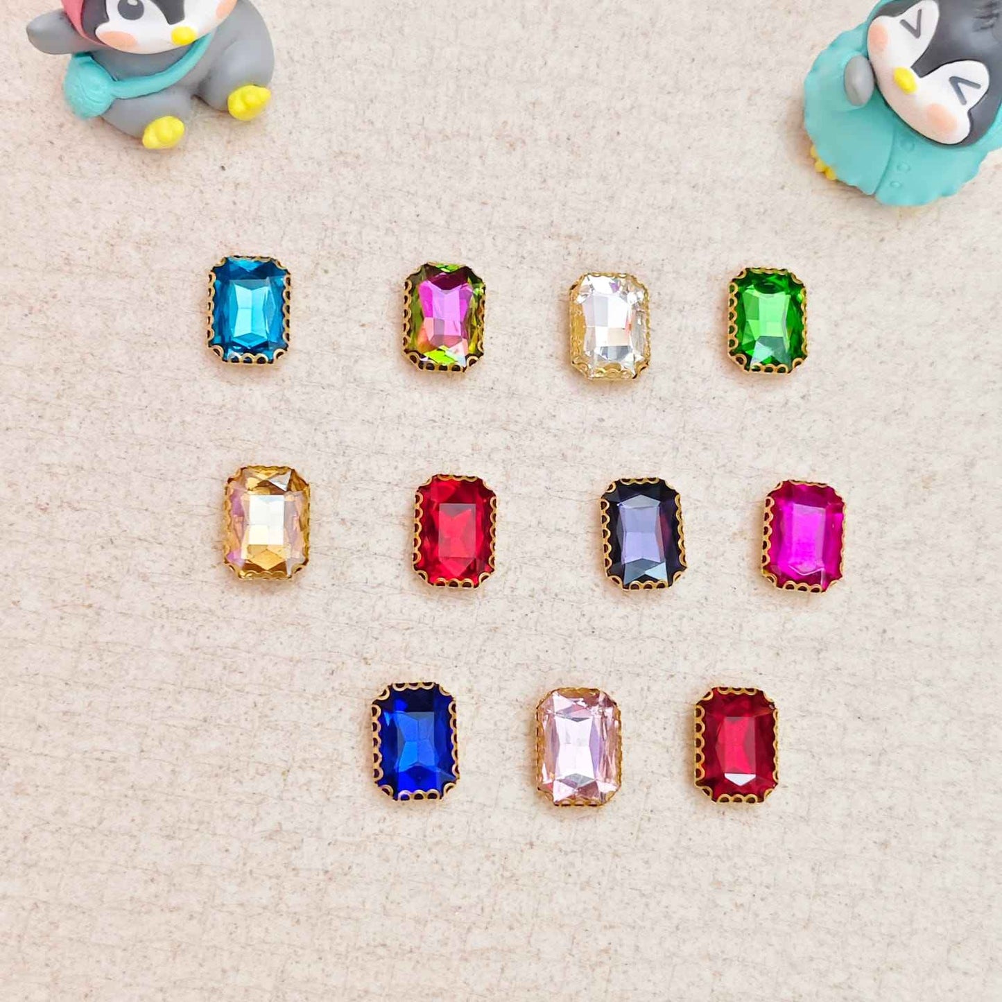 Rectangle Shape Clip Stones - 1 Pc