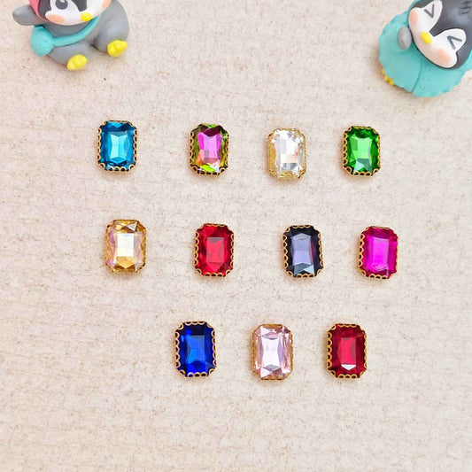 Rectangle Shape Clip Stones - 1 Pc