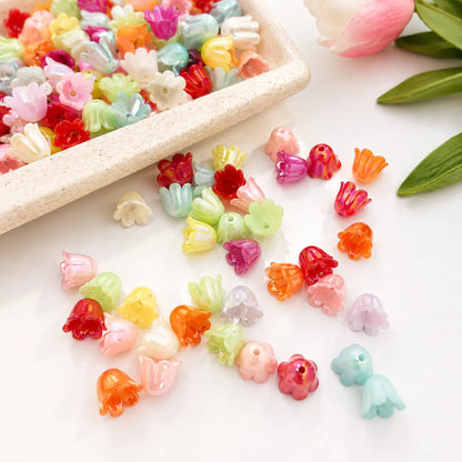 Colorful Acrylic Bell Flower Beads