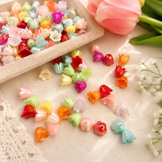 Colorful Acrylic Bell Flower Beads