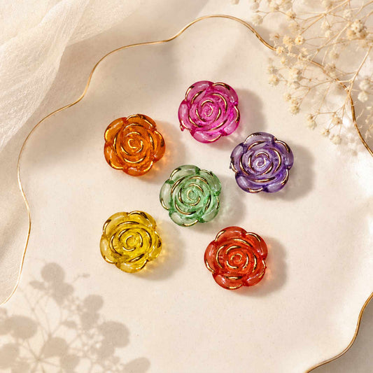 Colorful Rose Shaped Beads