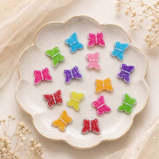 Colorful Butterfly Shaped Plastic Beads