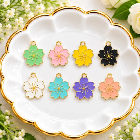 Colourful Sakura Flower Charms