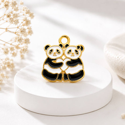 Couple Panda with Heart Charms - 1 Pc