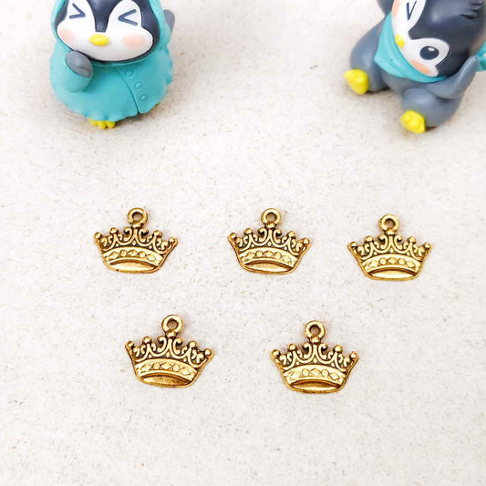 Crown Metal Charms Gold - 1 Pc