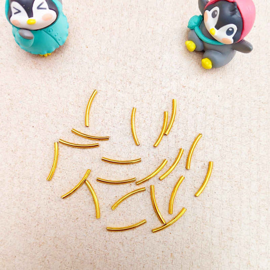 Curved Tube Connector Gold - 5 Pcs