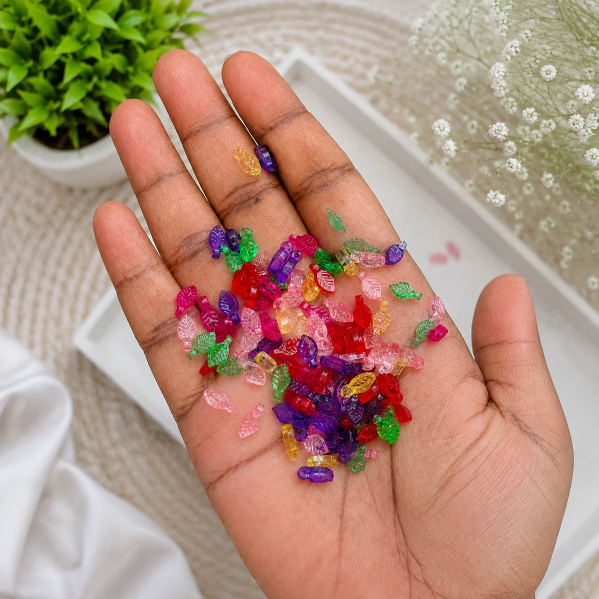 Multicolor Acrylic Transparent Leaf - Eva Fashion and Craft