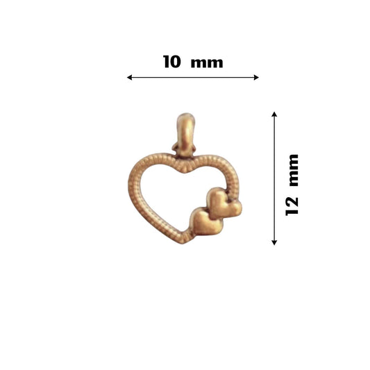Dual Heart Golden Metal Charms