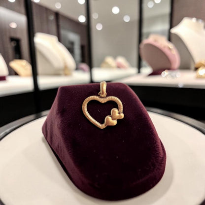 Dual Heart Golden Metal Charms