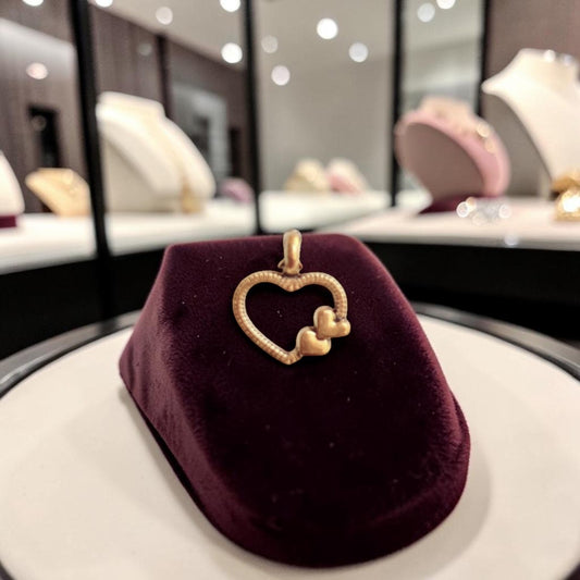 Dual Heart Golden Metal Charms