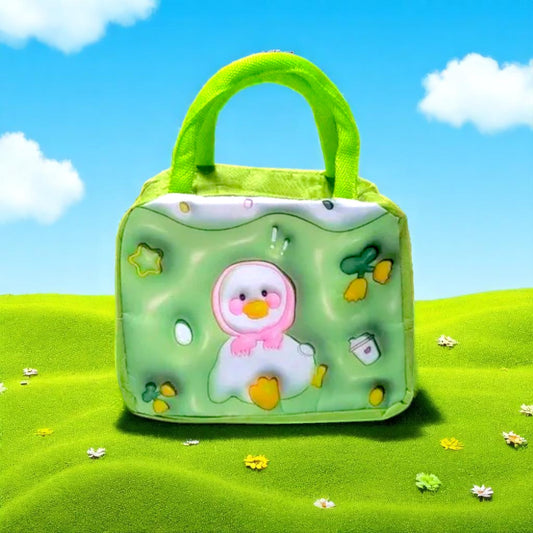 3D Cartoon Duck Printed Insulated Leak proof Lunch Box Bag for Kids