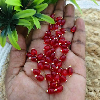 Oval Glass Crystal Hanging Beads