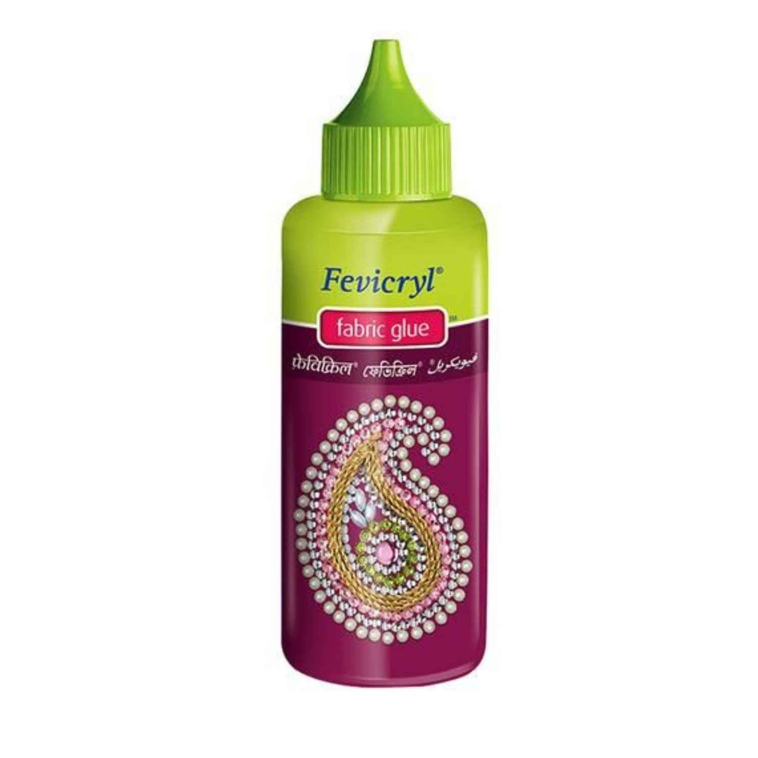 Fevicryl Fabric Glue for decorating clothes with mirror pieces, stones, laces, sequins and patchwork designs
