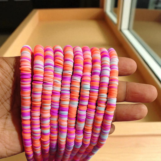 Multicolored Fimo beads for DIY jewelry making and craft projects
