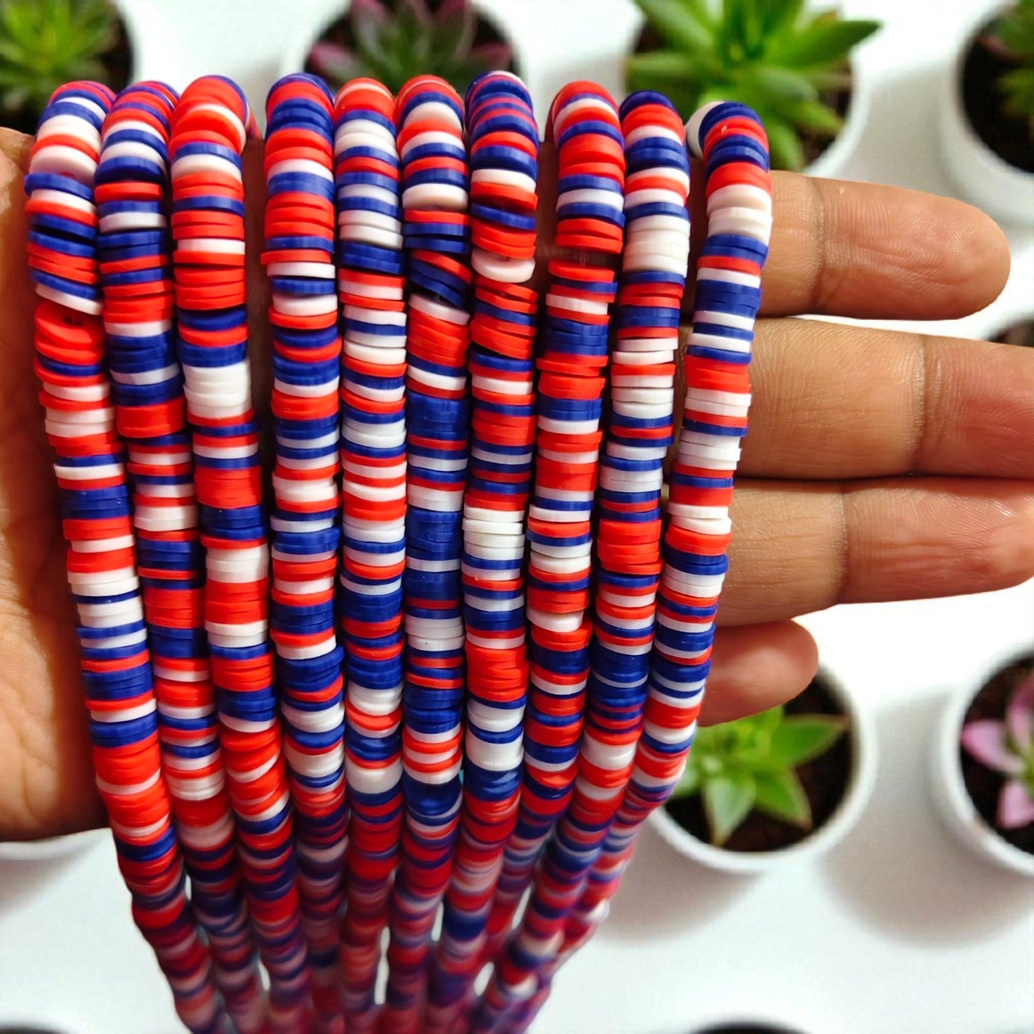 Multicolored Fimo beads for DIY jewelry making and craft projects