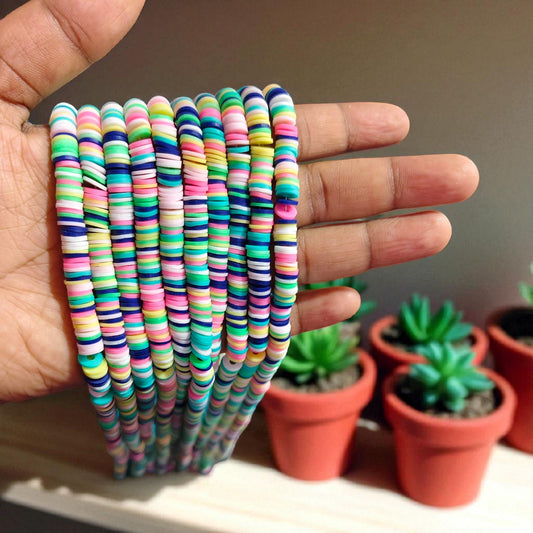 Multicolored Fimo beads for DIY jewelry making and craft projects