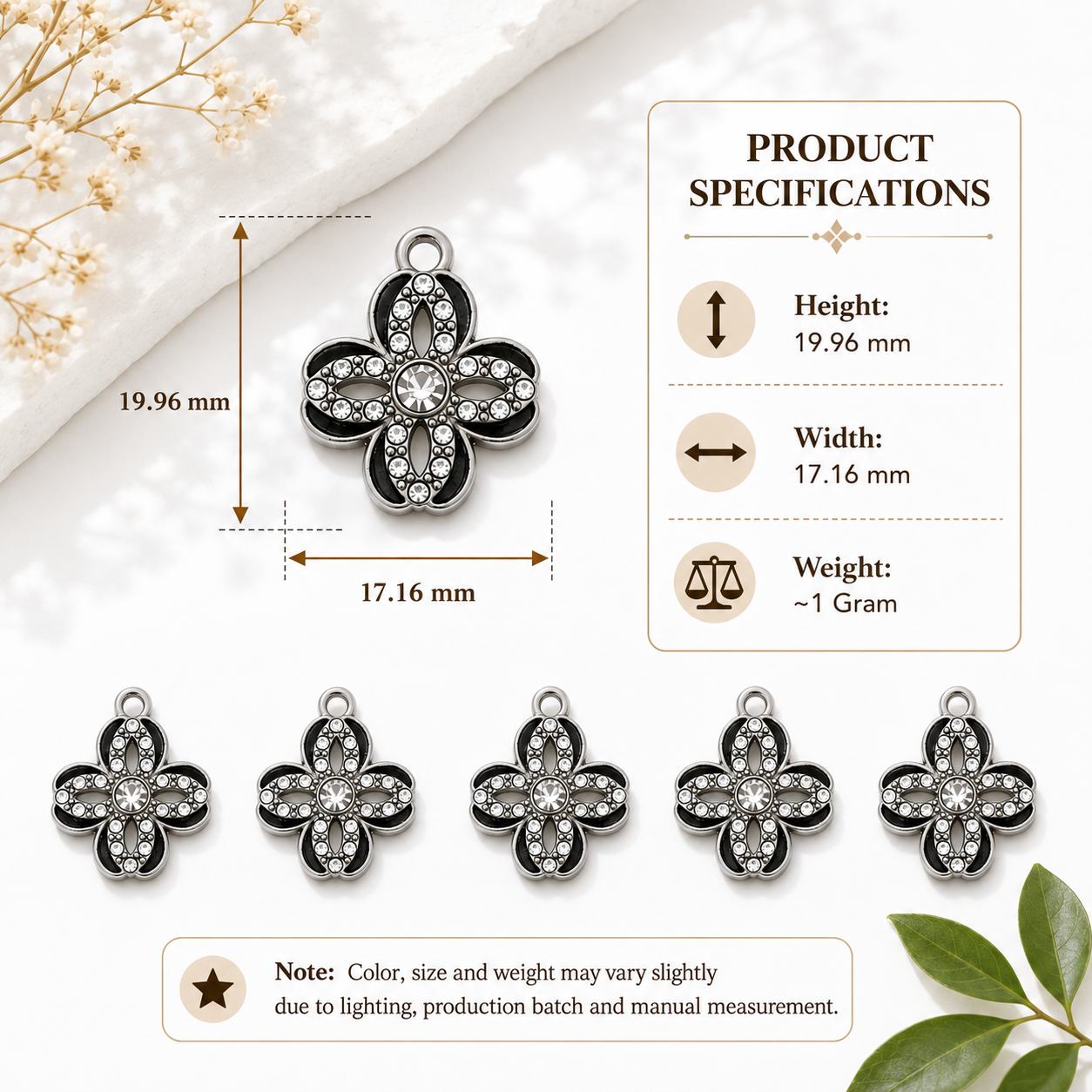 Flower Stone Charms