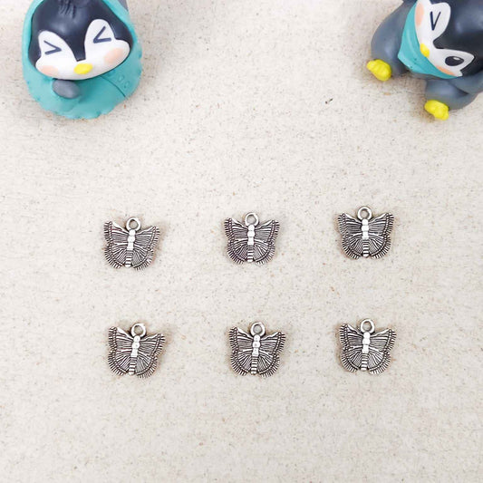 Flying Butterfly Metal Charms Silver - 1 PC
