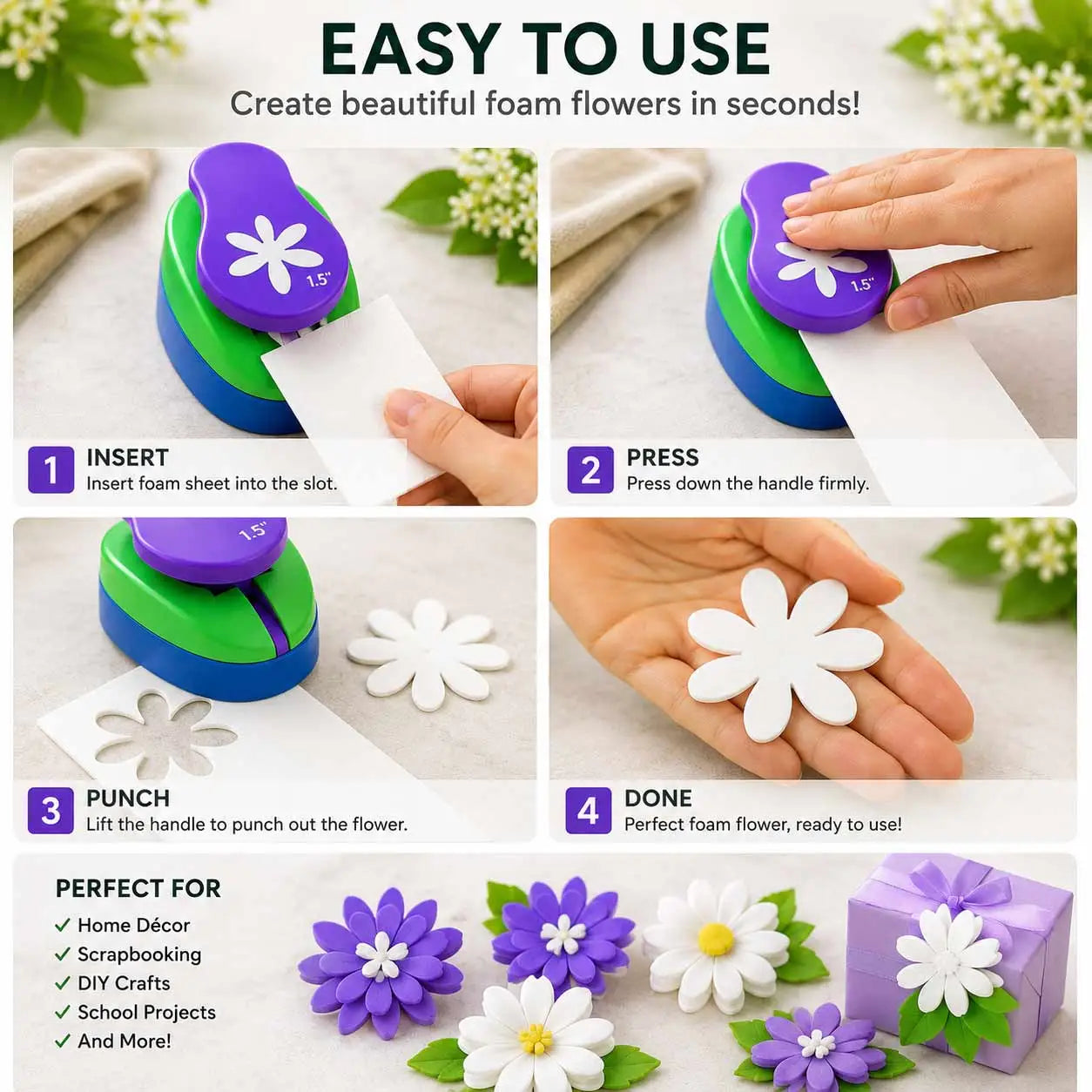 Foam Kanakambaram Flower Making Punch Machine / Cutter