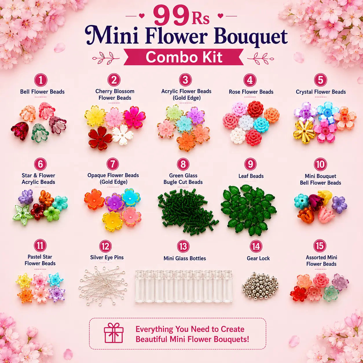Glass Flower Bouquet Making Kit - Eva Fashion and Craft