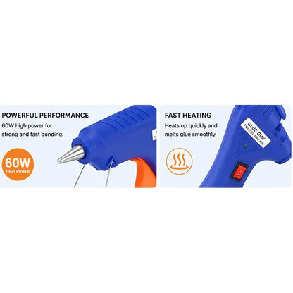 60W Hot Melt Glue Gun with Trigger & Stand