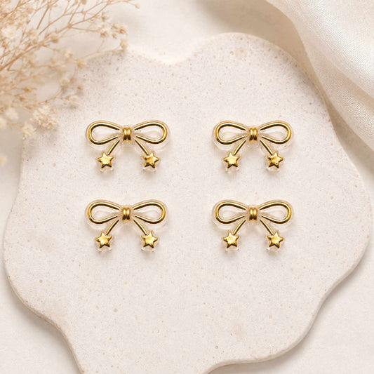 Gold Bow Acrylic Beads