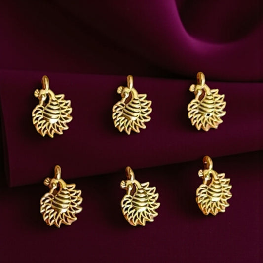 Gold metal peacock charms for jewelry and craft making
