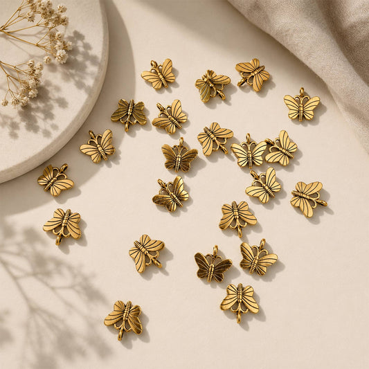 Metal Butterfly Charms (Gold) - 1 PC
