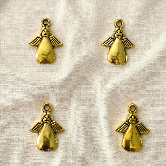 Angel gold metal charm for jewelry making and craft projects