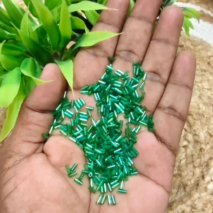 Glass Bugle Tube Cut Beads
