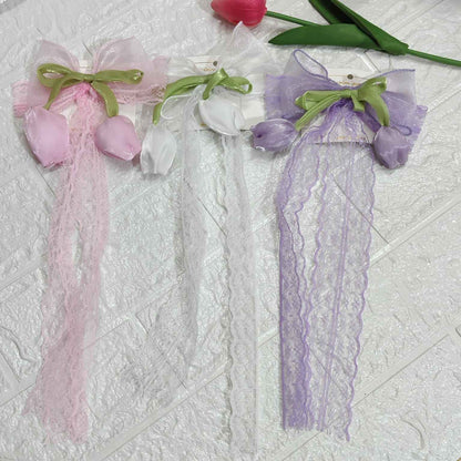 Hair Bow with Tulip Korean Clip (Type 2) (Pack of 3 Pcs)