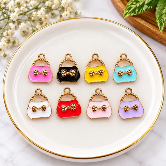 Colourful Handbag Bow Charms for DIY Jewellery Making