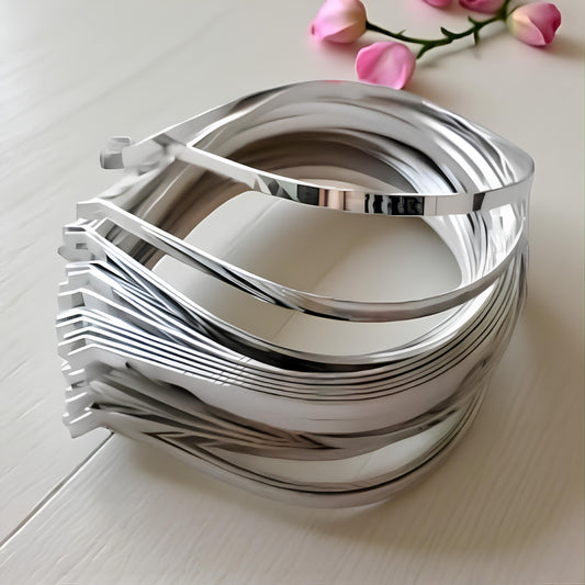 Silver Metal Headband Base for DIY Hair Accessories and Crafts