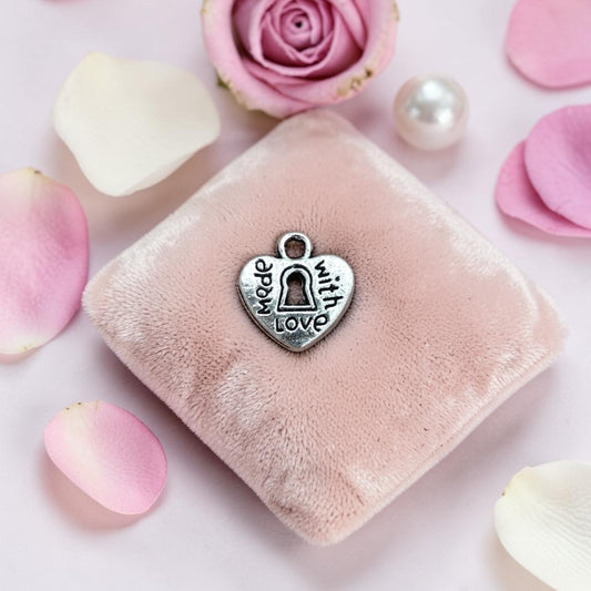 Heart Lock Silver Charms