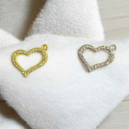 Stone Plain Heart Pendent Charm