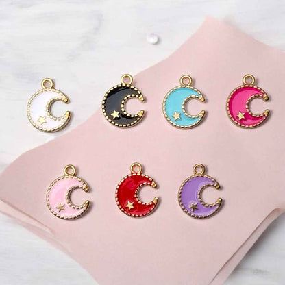 Colorful Moon Star Charm