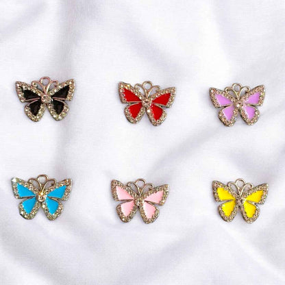 Butterfly with Stone Border Charm