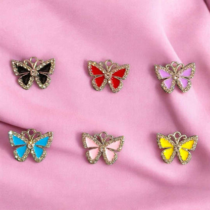 Butterfly with Stone Border Charm
